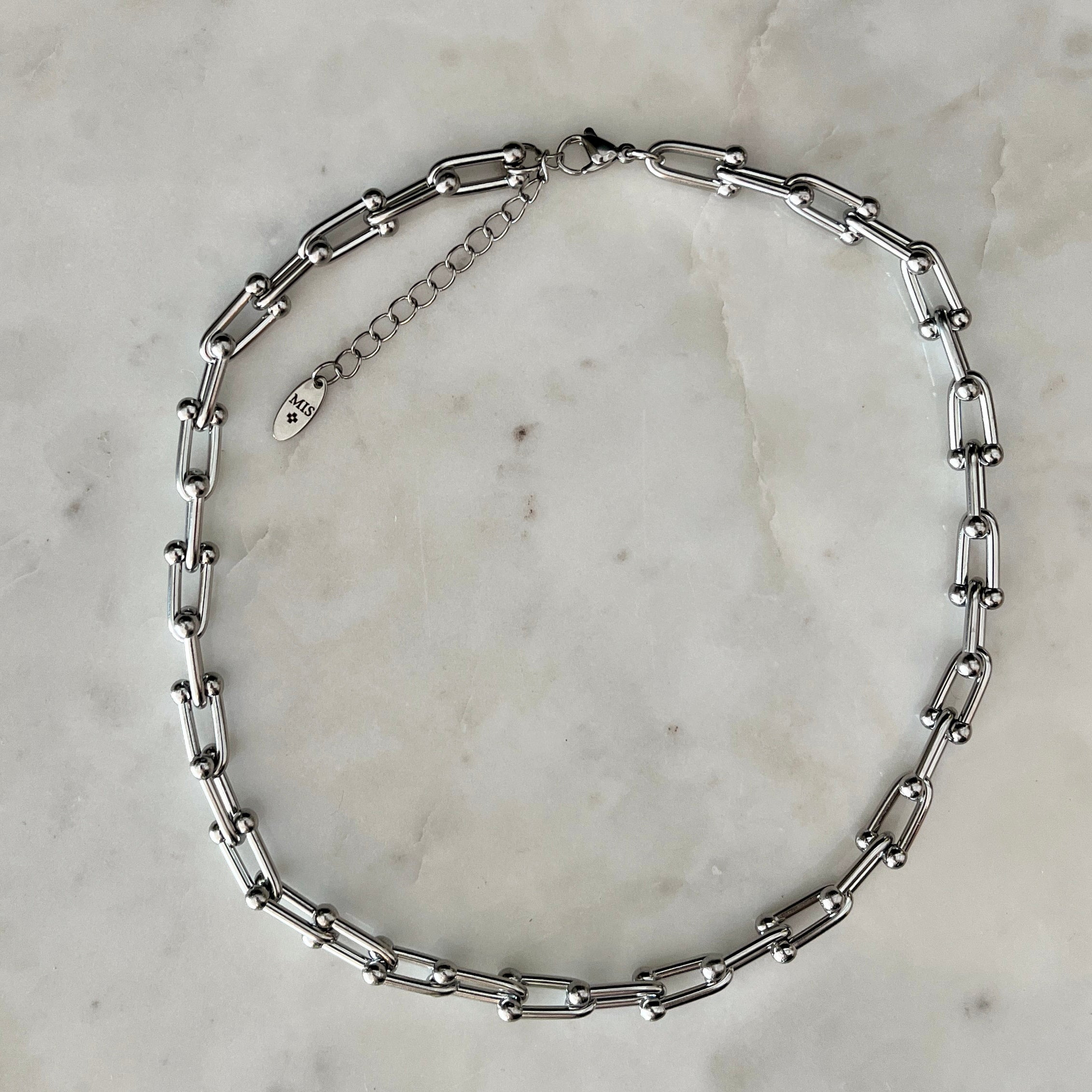 Link chain online necklace silver